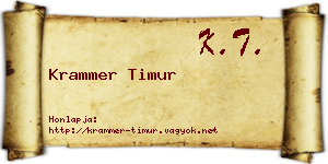 Krammer Timur névjegykártya